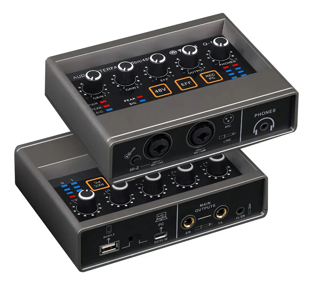 Interface de Áudio USB Teyun Q-16 Placa de Som com DSP Preto
