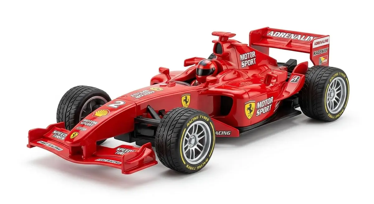 Carrinho Fórmula 1 com Som e Luz +3 Anos | Carro de Corrida Vermelho com Fricção Forte | Brinquedo Realista | Miniatura para Crianças e Adultos - 1