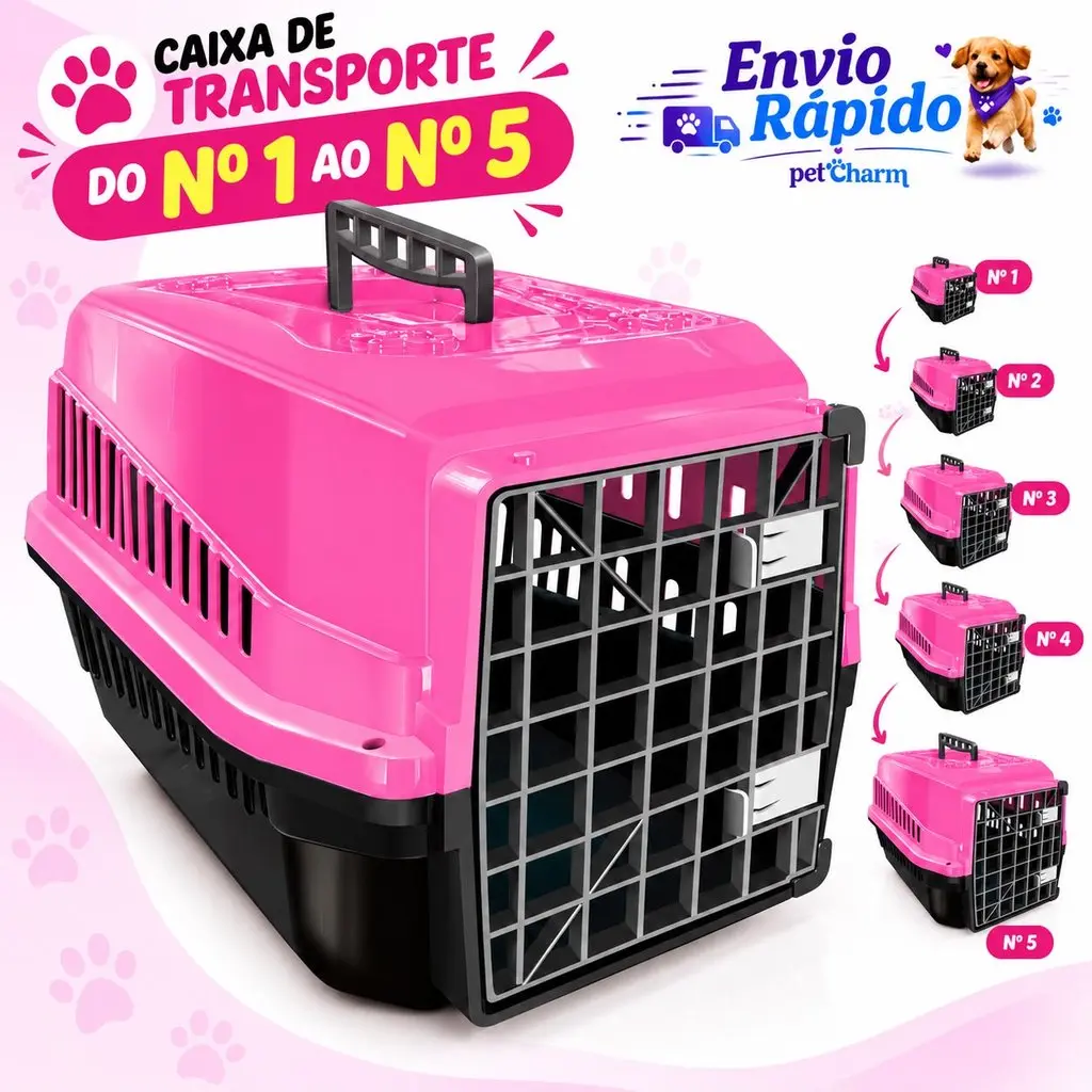 Caixa de transporte Transportadora Pet do 1 ao 5 Cachorro e Gato - 1