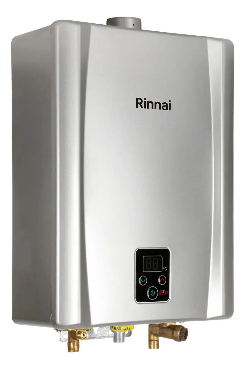 Kit Calefon Rinnai 21 Lts Tf Silver with Smoke 60 mm, cor cinza, gás tipo Gn