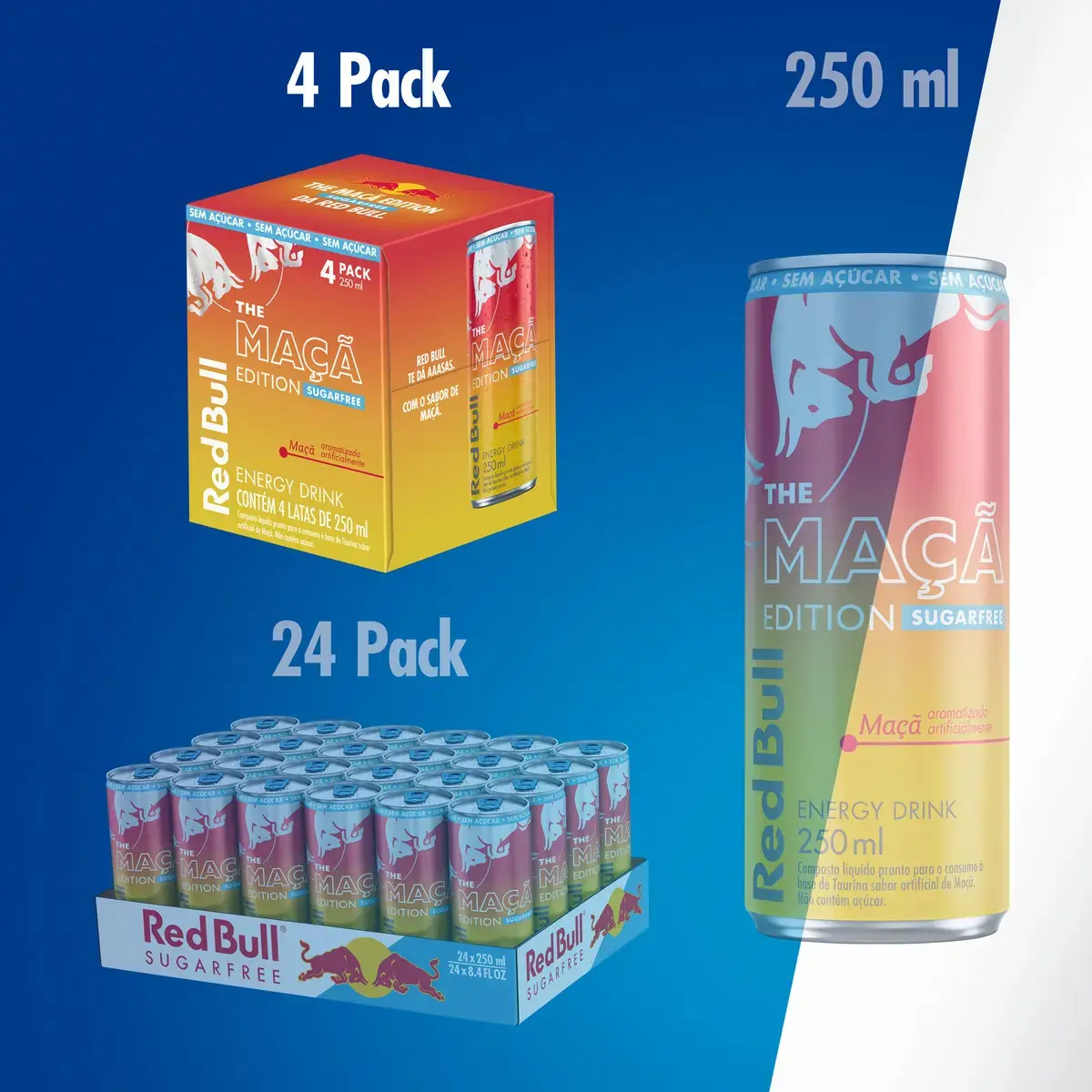 Red Bull Energético, Maçã, Sem Açúcar, 250ml, 4 latas thumbnail 7