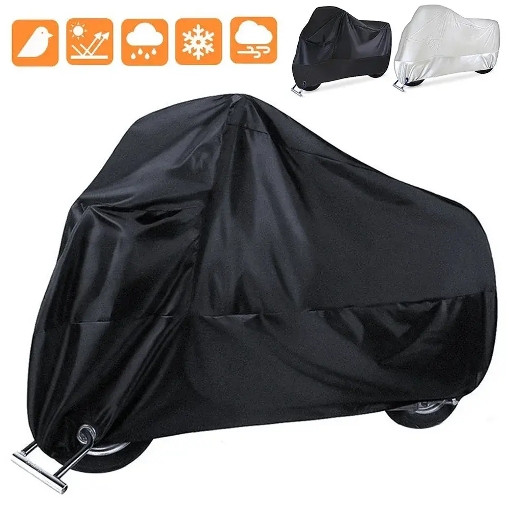 Capa para motocicleta à prova d'água, uso interno e externo, tecido resistente ao desgaste, capa para todas as estações, proteção uv à prova de poeira - 1