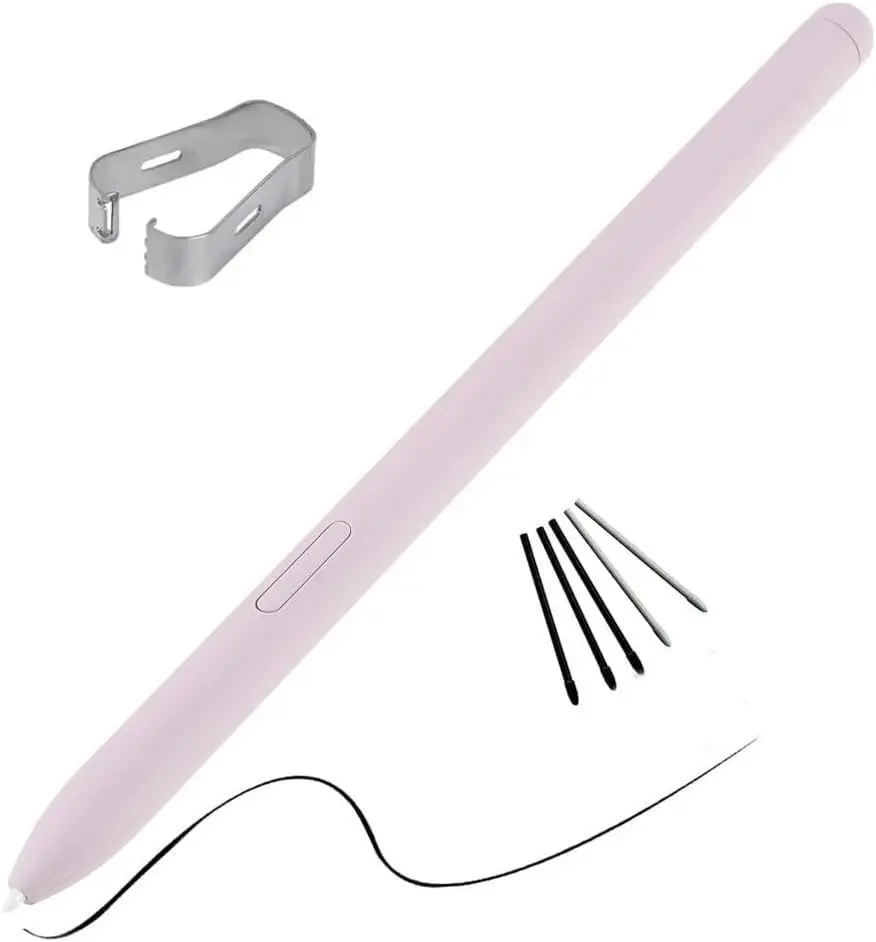 Caneta Touch S-Pen Para Galaxy Tab S7, S7 FE (Fan Edition) C/Sensor Pressão + Pontas (ROSA)