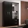 guarda-roupa solteiro com espelho capelinha 2 pt 2 gv preto - 1