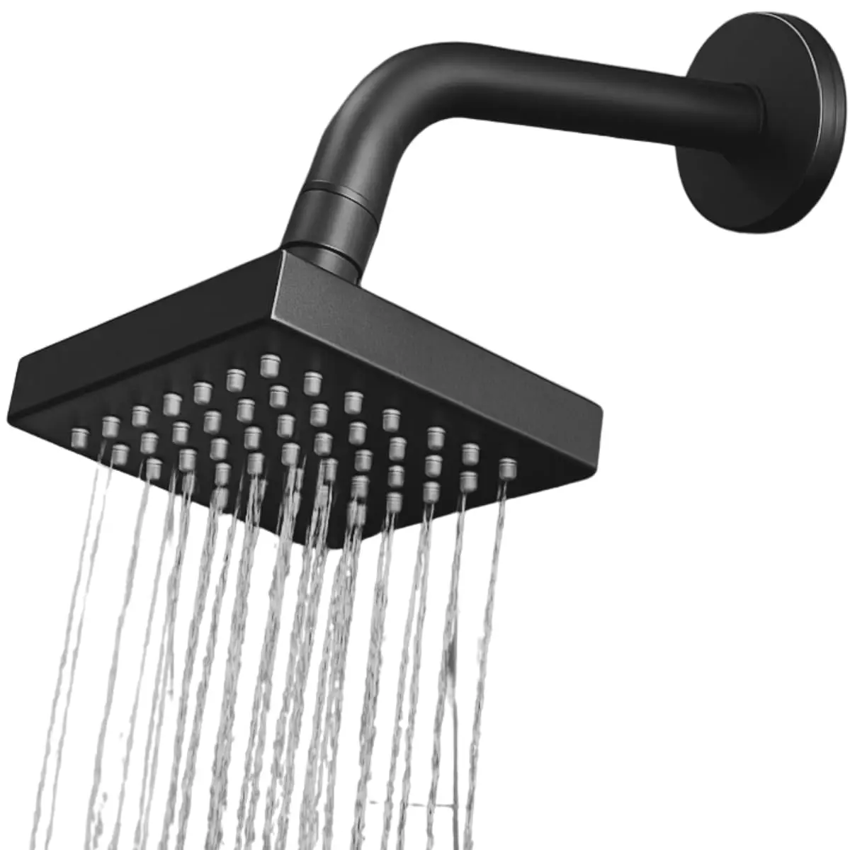 Ducha Quadrada Chuveiro Articulável Solar Gás Preto Fosco