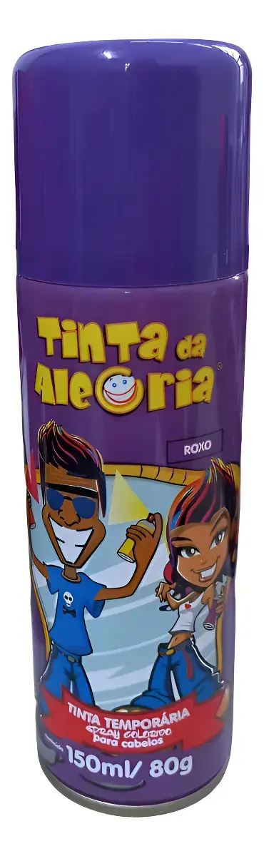 Tinta Da Alegria Spray Colorido Para Cabelo -150ml Cor Roxo