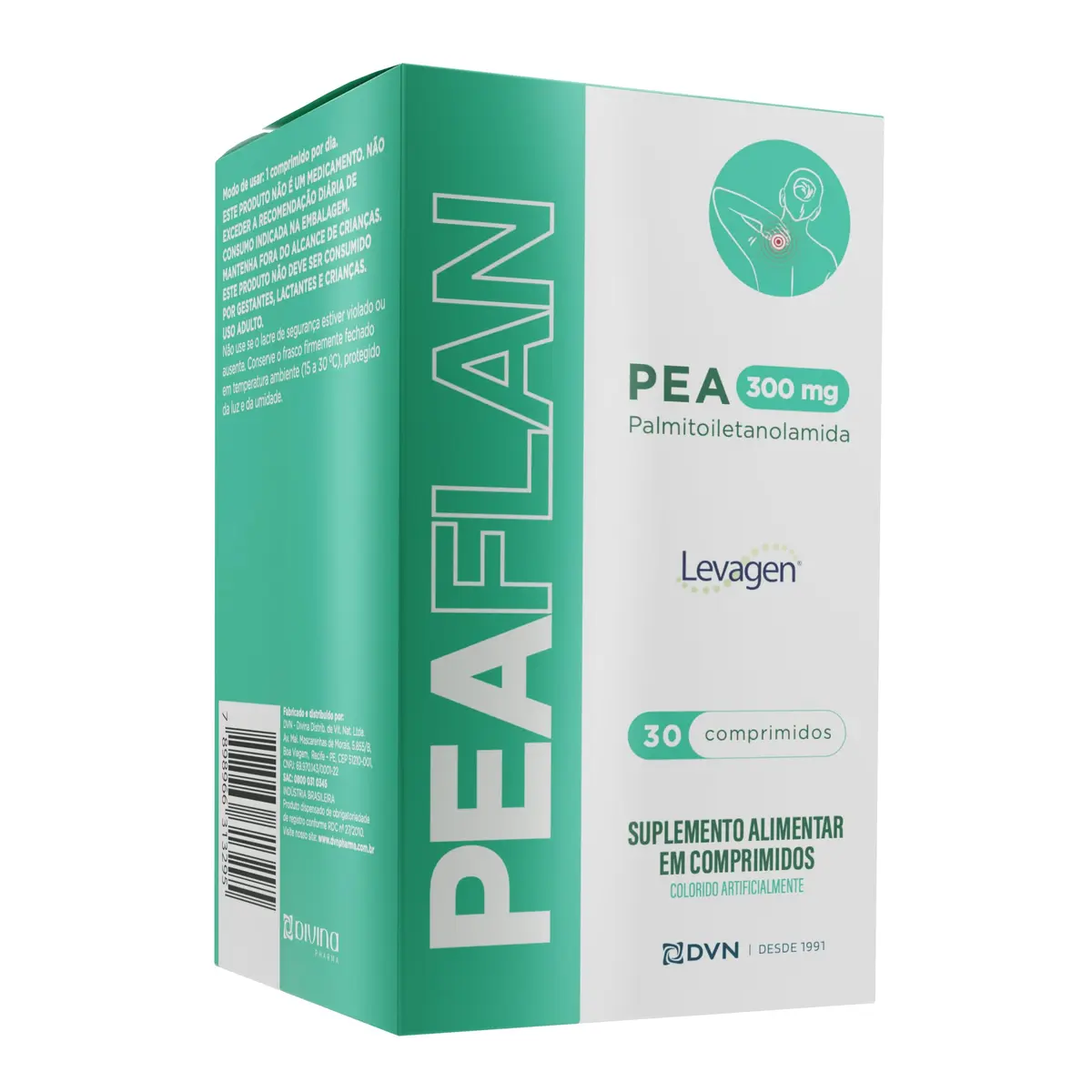 PEA Palmitoiletanolamida 300mg, Peaflan, DPRO - 30 Comprimidos | PEA 300mg com matéria-prima Levagen+, alta biodisponibilidade, propriedades analgésicas e anti-inflamatórias, sem glúten - 1