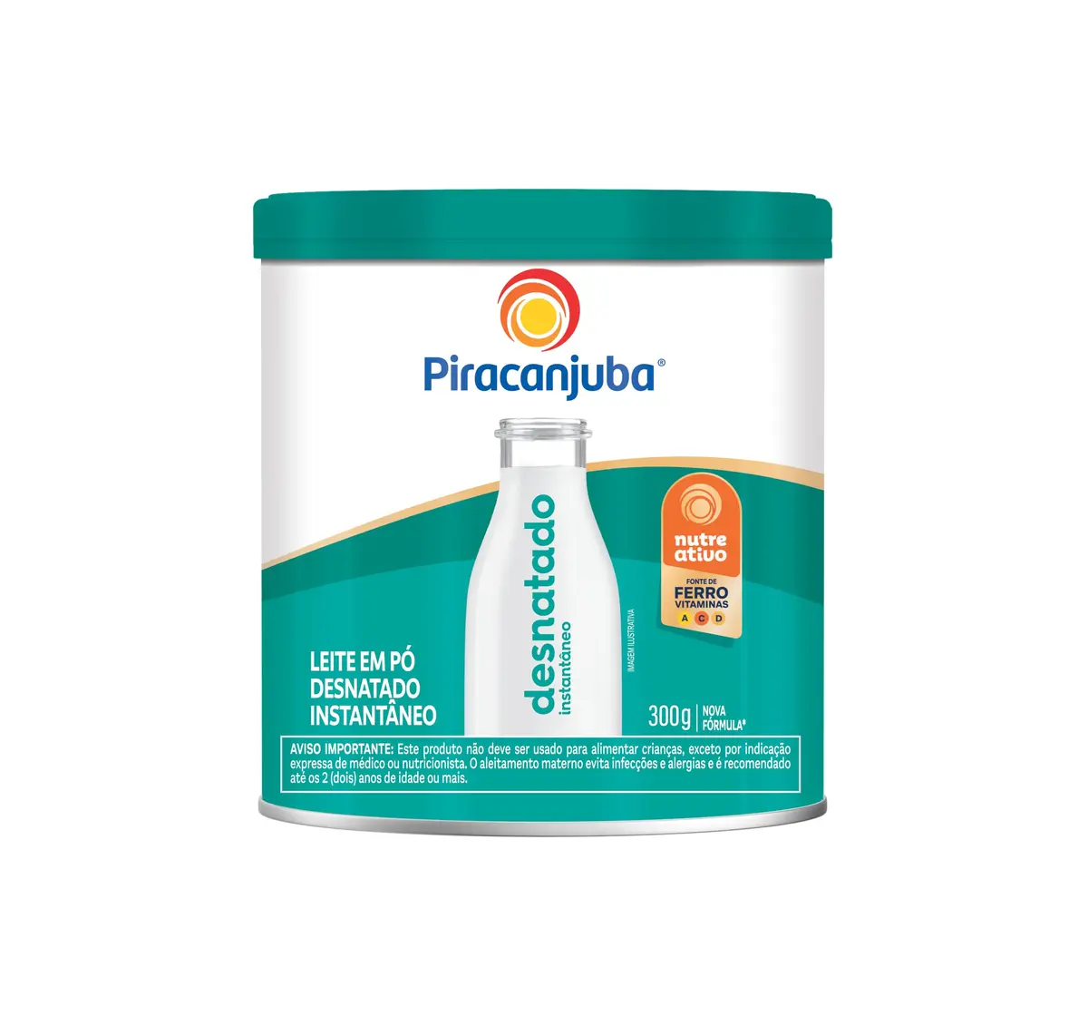 Leite em Pó Desnatado Instantâneo Piracanjuba Lata 300g - 1