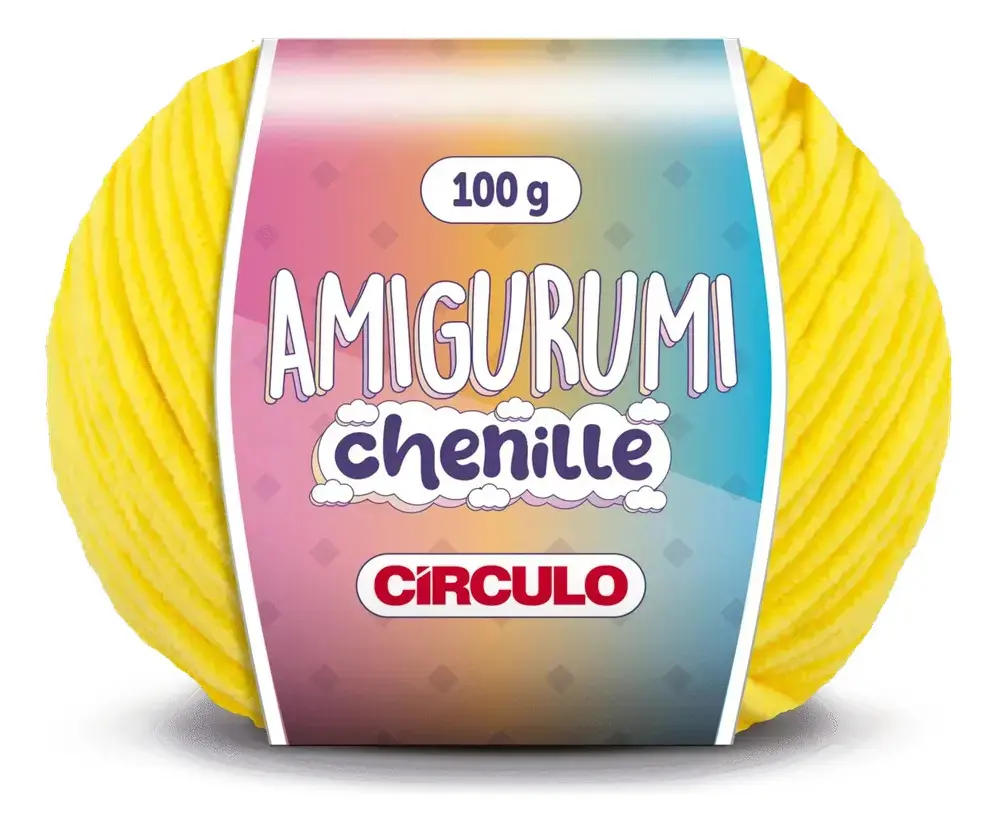 Amigurumi Chenille Círculo - 100 Gramas - 110 Metros Cor 1317 - Solar