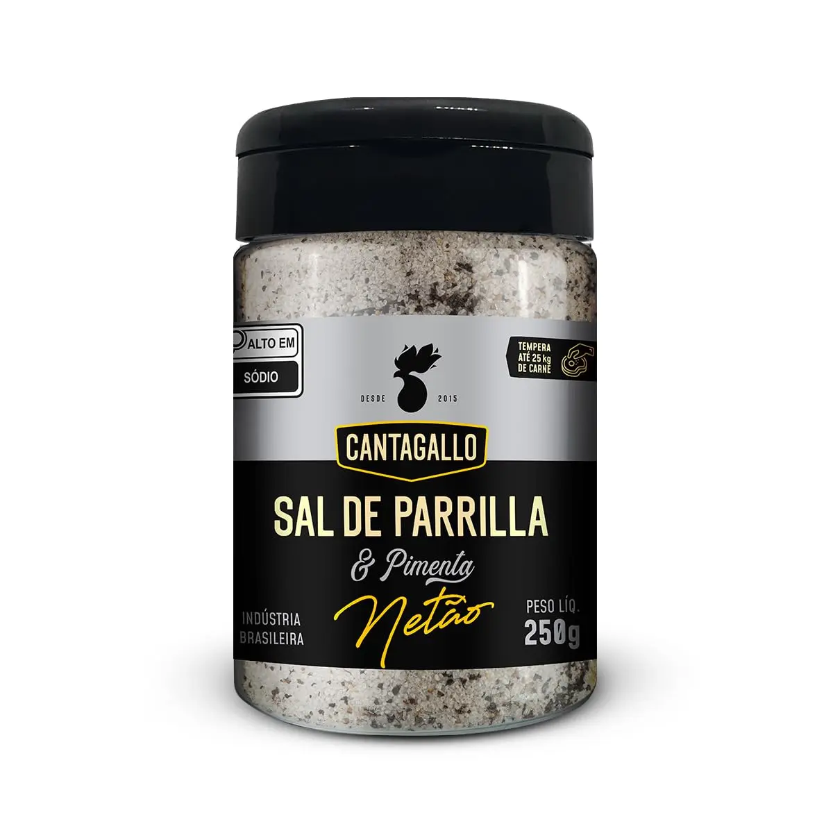 Cantagallo Sal de Parrilha e Pimenta Netão - Pote 250 gramas