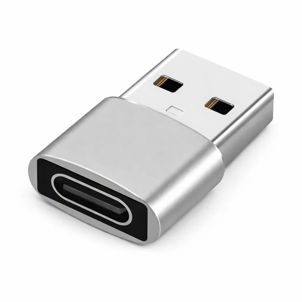 Adaptador USB-C Fêmea para USB 2.0 Macho, Conversor Tipo C para USB-A, Transferência de Dados e Carregamento