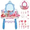 Penteadeira Brinquedo Princesa Maquiagem Espelho Menina Acessórios Faz de Conta (Azul) - 1