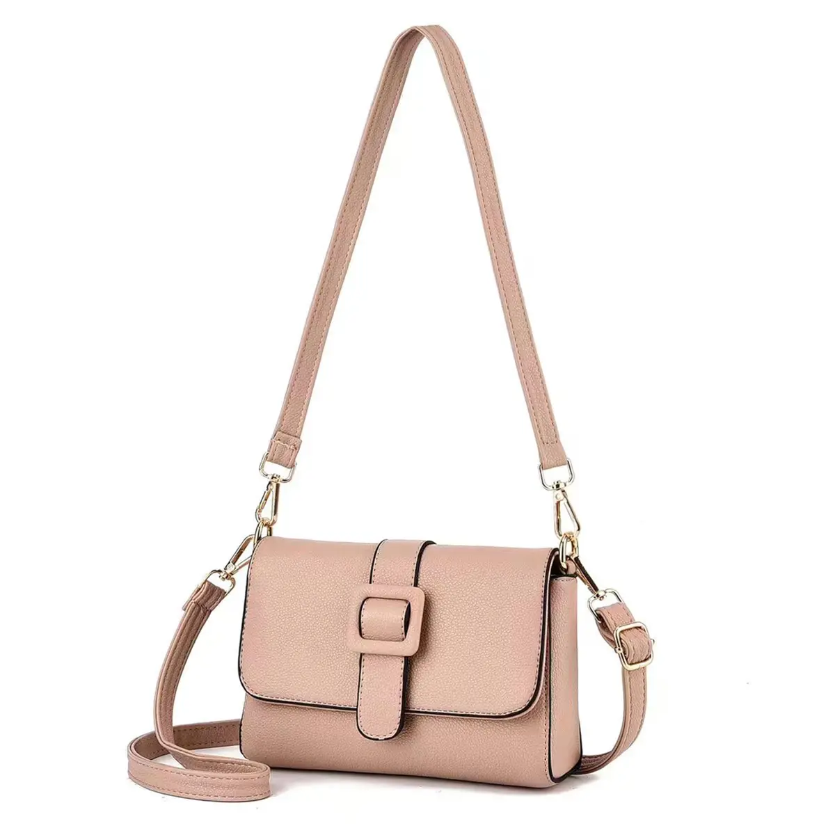Bolsa Feminina de Couro Macio - Alças duplas ajustáveis (Ombro/Crossbody), Multiuso para Dia a Dia, Festas e Viagense Couro Macio