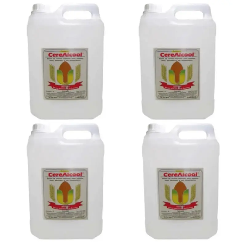 Kit 4 Álcool de Cereais Com 5 Litros CereAlcool Hidratado Puro Para Bebidas Finas Perfume Aromatizantes