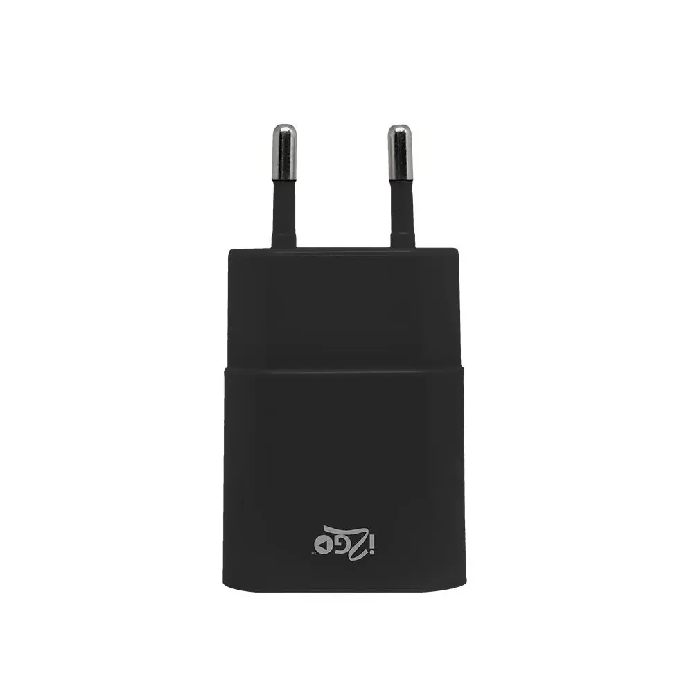 Carregador de Parede 1 USB, i2GO, Entrada 120-240V DC, Saída 5V 1amp, Preto