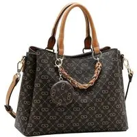 Bolsa Mão Chenson Monograma Elegance Café Incolor