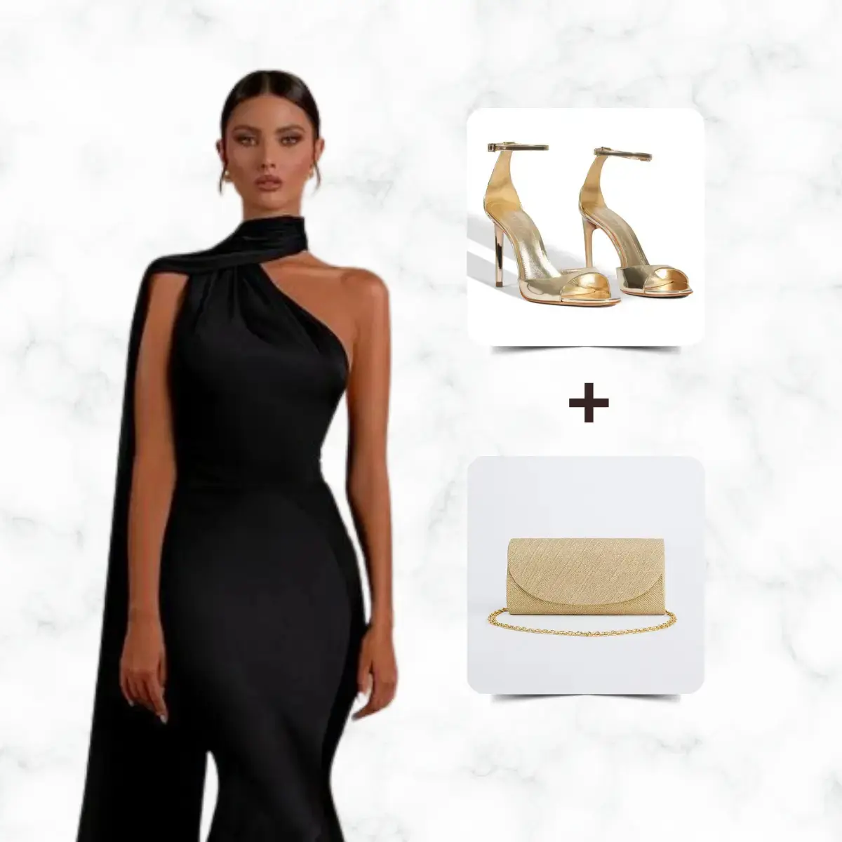 Bolsa Clutch para Festa Brilho e Glitter Feminina com Alça Removível Preta thumbnail 5