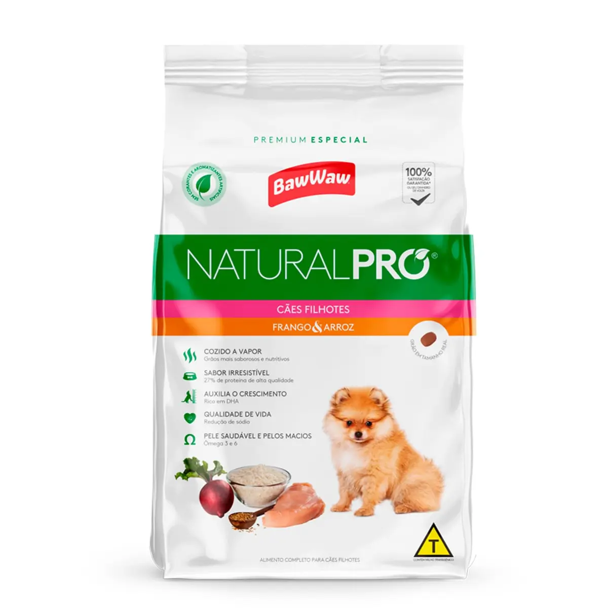 Ração Baw Waw Natural Pro para cães filhotes sabor Frango e Arroz - 10,1kg