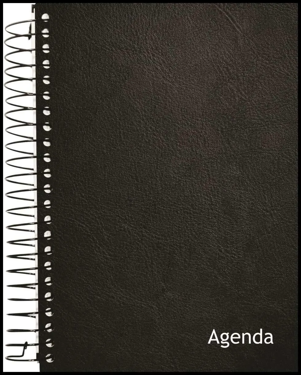 Agenda Permanente, Capa Dura, Espiral, Preto, 160 Folhas | Kit