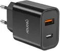 Geonav Carregador Universal Ultra Rápido Duo, 1 X USB-C Power Delivery 20W, 1 X USB Quick Charge 18W, CH20PDQCBK, Preto - 1