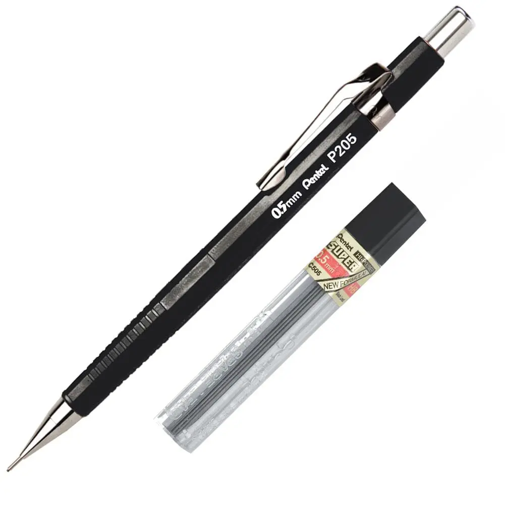 Pentel Lapiseira 0.5mm Preta + Grafite HB SM/P205-AM