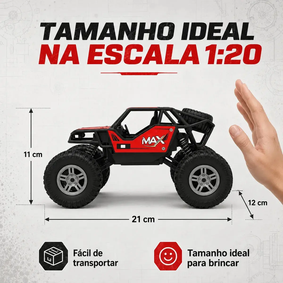 Carrinho Controle Remoto Rally Jipe Max Carro Grande Bateria Recarregavel Off Road Com Amortecedores 4x4 Brinquedo Kizumba thumbnail 6