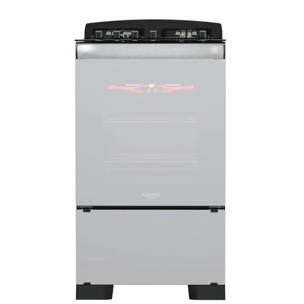 Fogão 4 Bocas Preto com Frente em Vidro Espelhado e Timer Digital Dako Diplomata Glass Grill Style Bivolt
