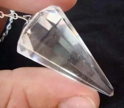 Pêndulo De Pedra Cristal De Quartzo Facetado P/Radiestesia - 1
