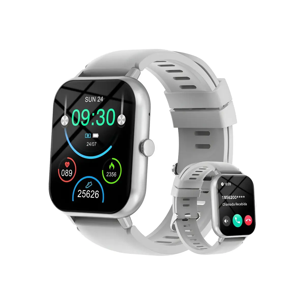 Bettdow SmartWatch, relogio smartwatch feminino com 1.83" Ecrã tátil, à prova d'água IP67, Recebimento de Notificações, relogio masculino com 100+ Modos Esportivos Faz e Recebe Ligações (Prata)