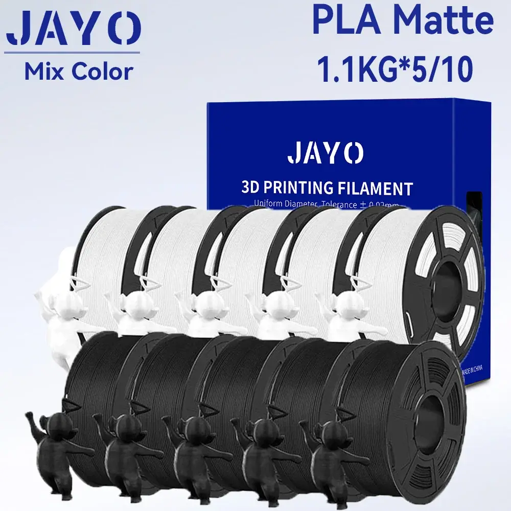 Jayo pla filamento de impressora 3d fosco 1.75mm +/-0.02mm 5/10 rolos 100% sem bolhas materiais de impressão 3d não tóxicos para impressora 3d e caneta
