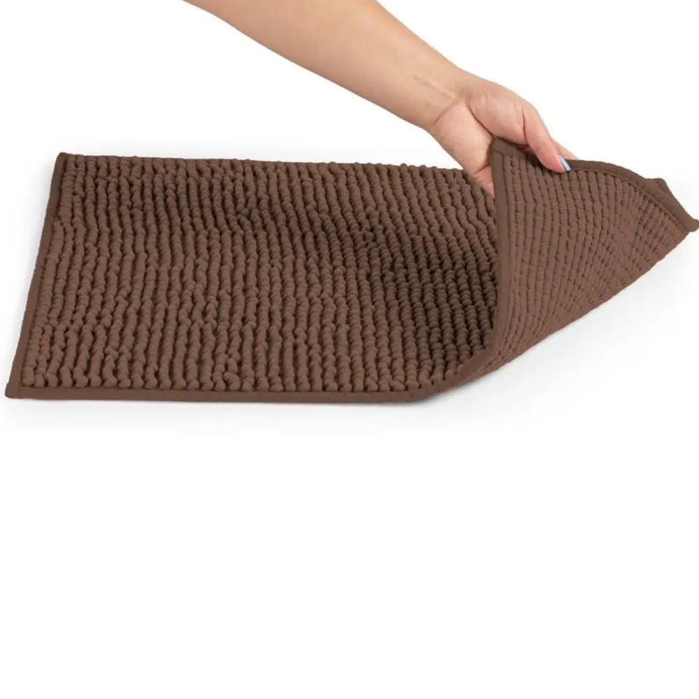 Kit 2 Tapetes de Banheiro Macarrão Bolinha Antiderrapante 57cm x 38cm- Qh shopp (Marron)