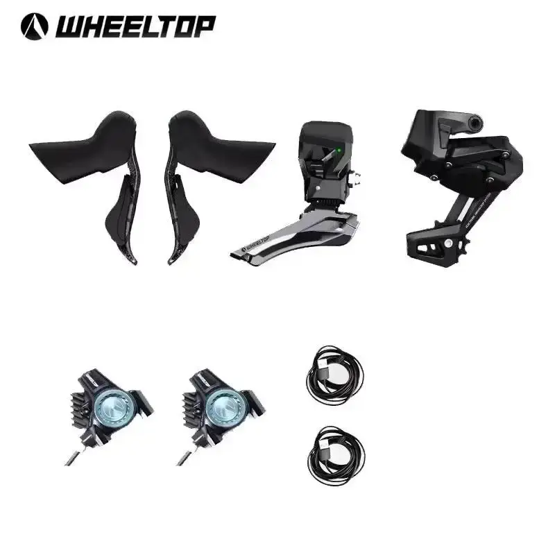 Câmbio Eletrônico Sem Fio Speed Wheeltop EDS TX 2x 7-14V Freio Hidráulico Liga de Alumínio Estoque no Brasil Com NF-e