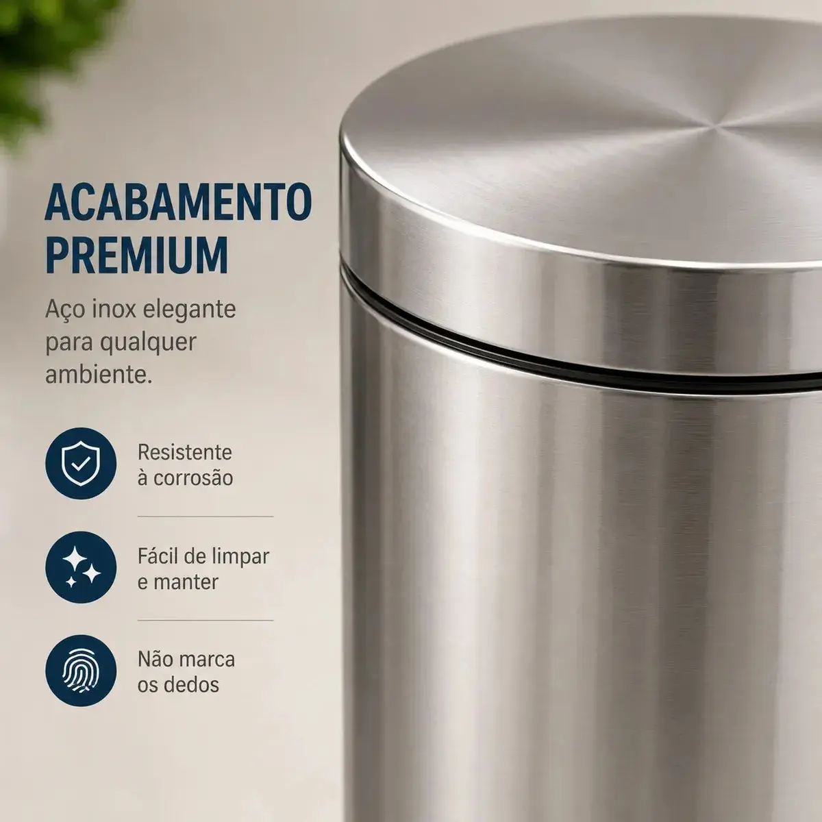Lixeira Inox 8L Com Pedal E Cesto Removível Para Banheiro Cozinha e Escritório 8 Litros Aço Inox Redonda Balde Removível Com Alça Cor Inox Pítia thumbnail 5