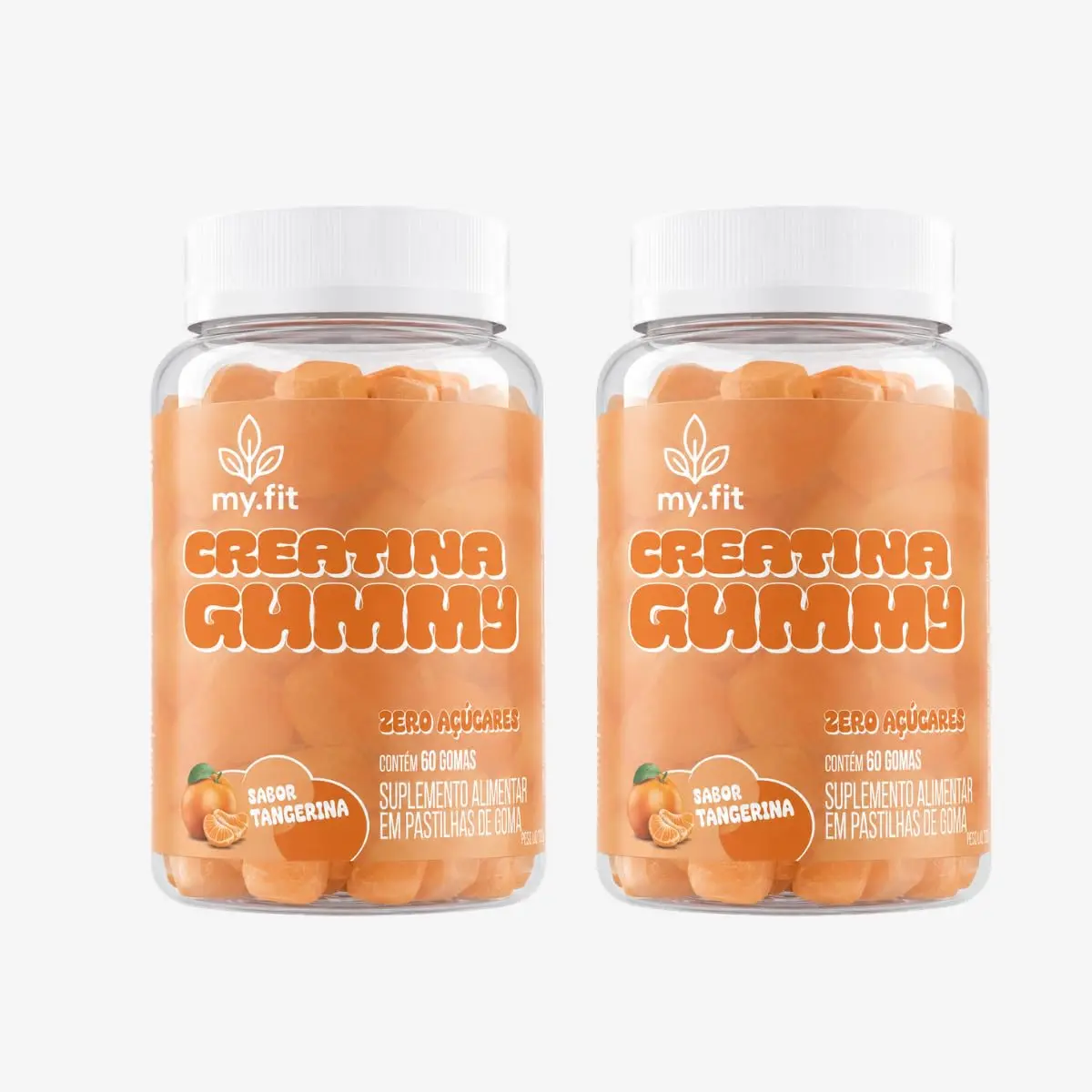 Kit 2x Creatina Gummy (120 Gomas) 3g de Creatina por Dose - Zero Açúcar, My Fit (Tangerina)