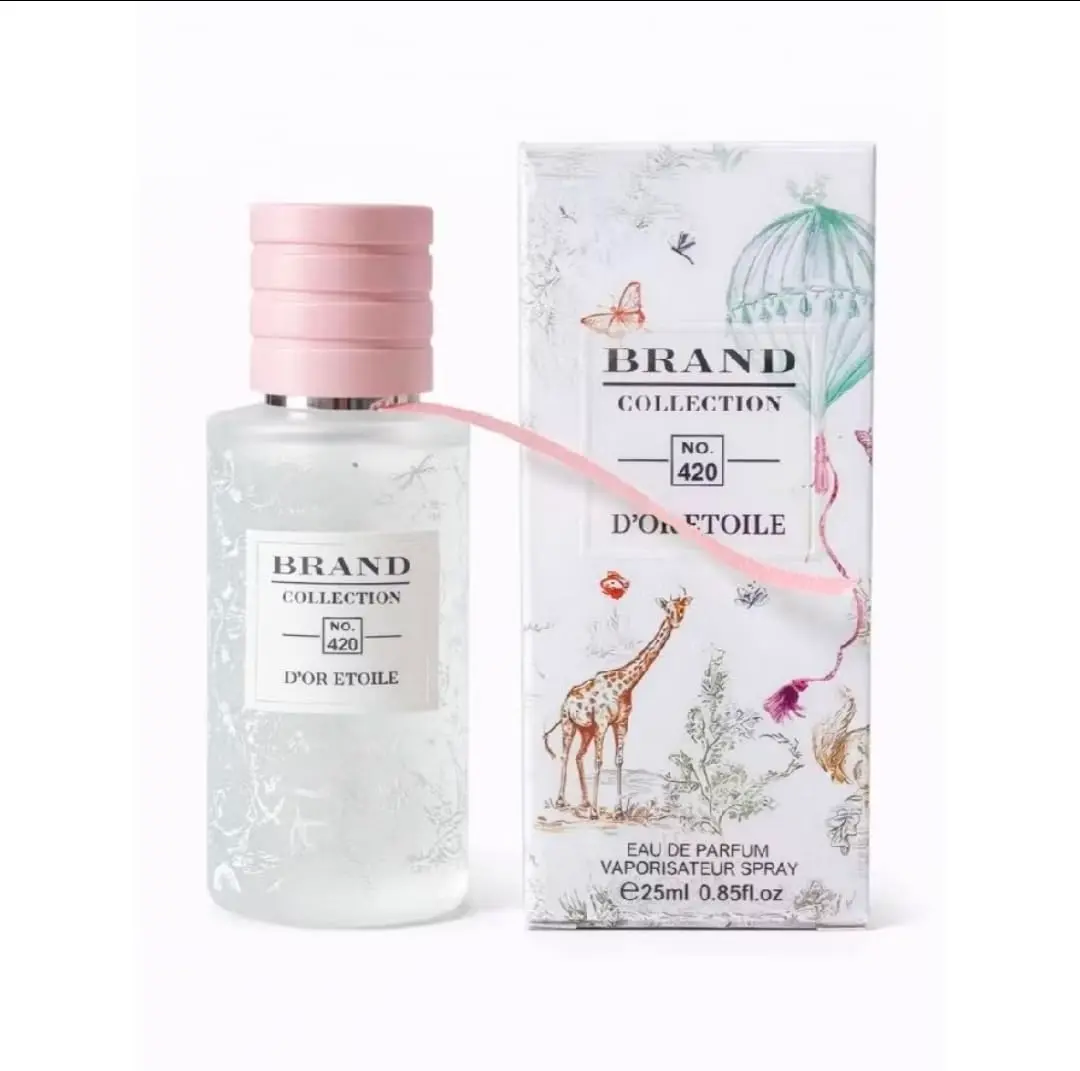 Brand Collection Perfume Infantil No. 420 D'Or Etoile Eau de Parfum, 25ml | Vaporisateur Spray, Frasco com Tampa Rosa, Coleção Feminina, Embalagem Ilustrada, Tamanho Compacto