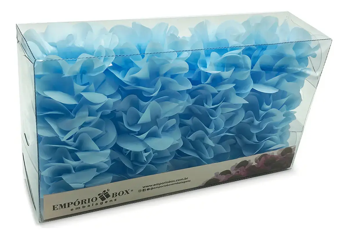 Forminhas De Doces Flor De Seda Casamento Aniversário 40 Un Cor Azul Bebê - 1