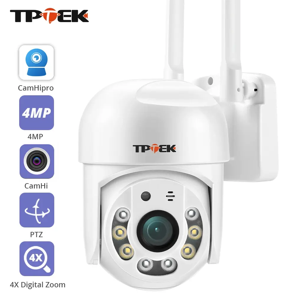 4mp ptz wifi câmera ip 1080p cctv vigilância proteção de segurança wi fi ao ar livre 4x zoom digital rua camhipro camhi camara - 1