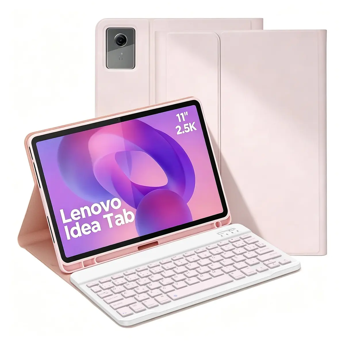 Capa com Teclado para Lenovo Idea Tab 11" 2025 TB336FU/TB336ZU | Layout em Português Brasileiro Teclado Destacável e Capa Tipo Fólio para Lenovo Idea Tab 11 Pulgadas 2025, Rosa - 1