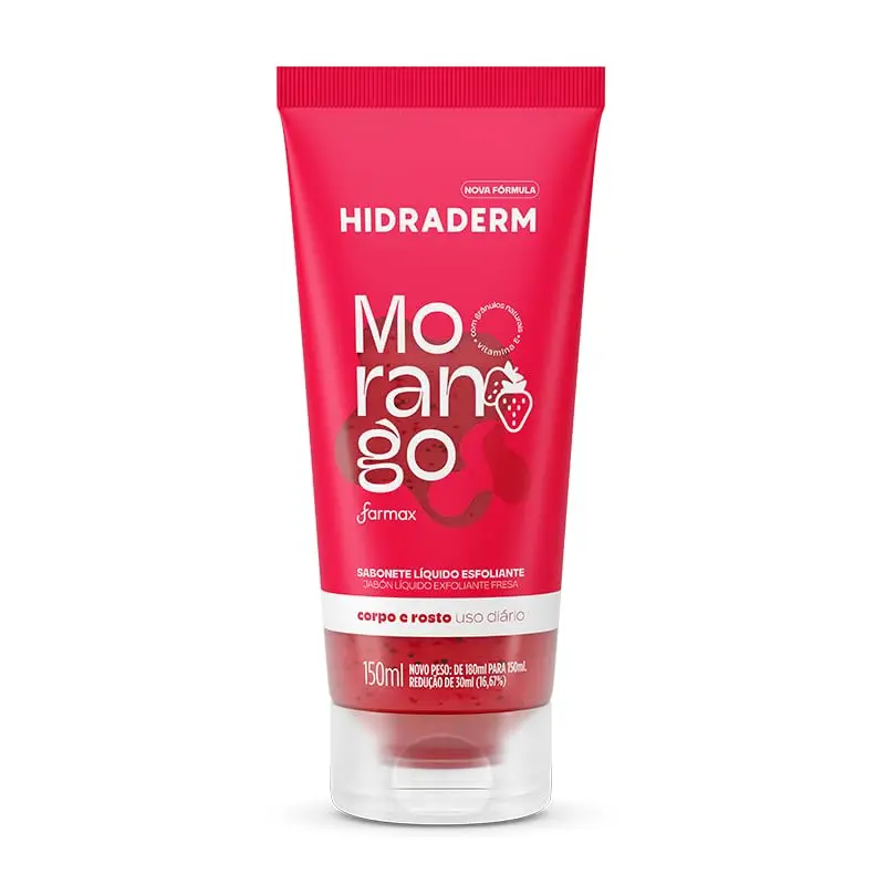 Sabonete Líquido Esfoliante Hidraderm - Morango - 150ml | Esfoliante