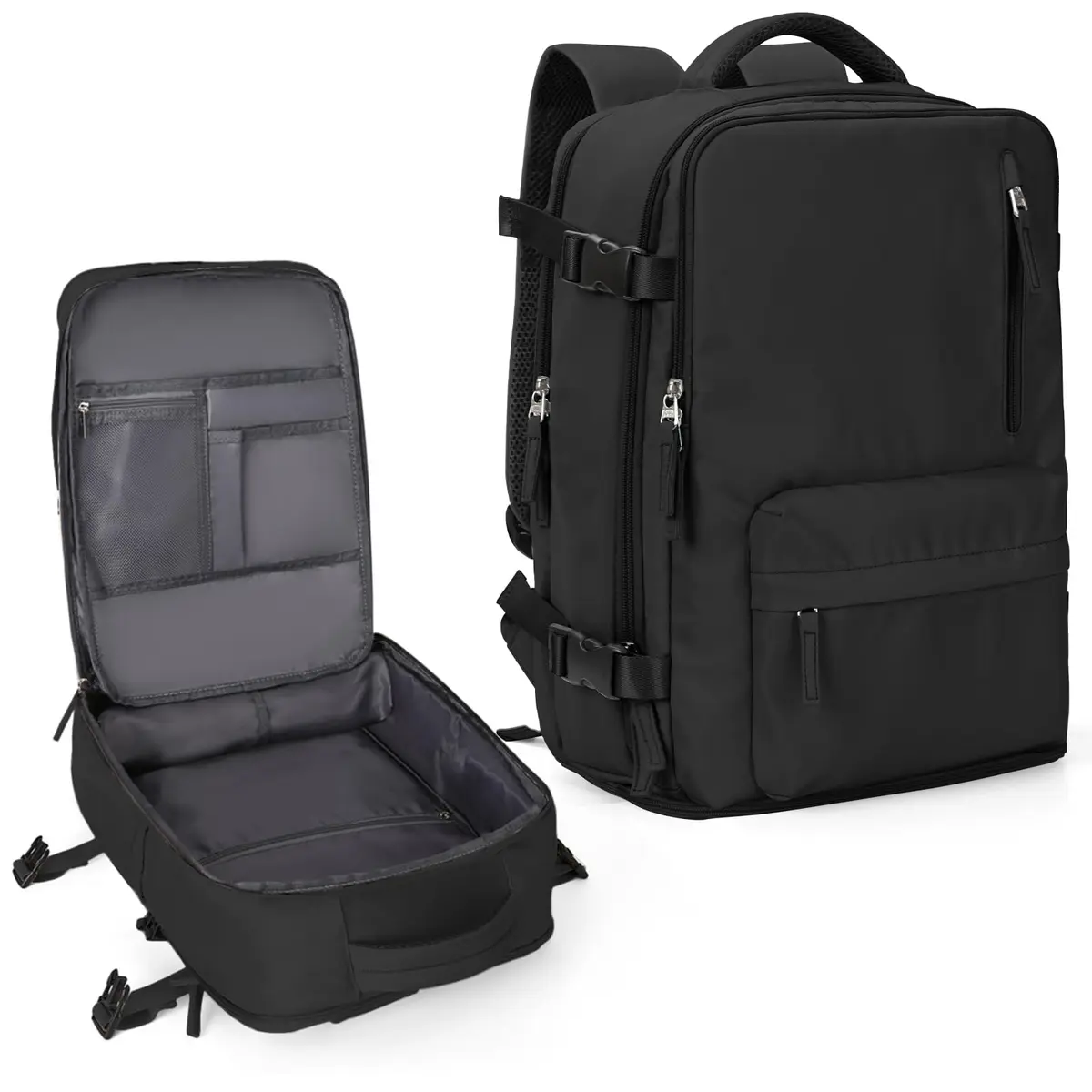 Mochila coowoz de viagem esportiva unissex, bagagem de cabine, aprovada por companhias aéreas, para notebook, A - Preto, Large