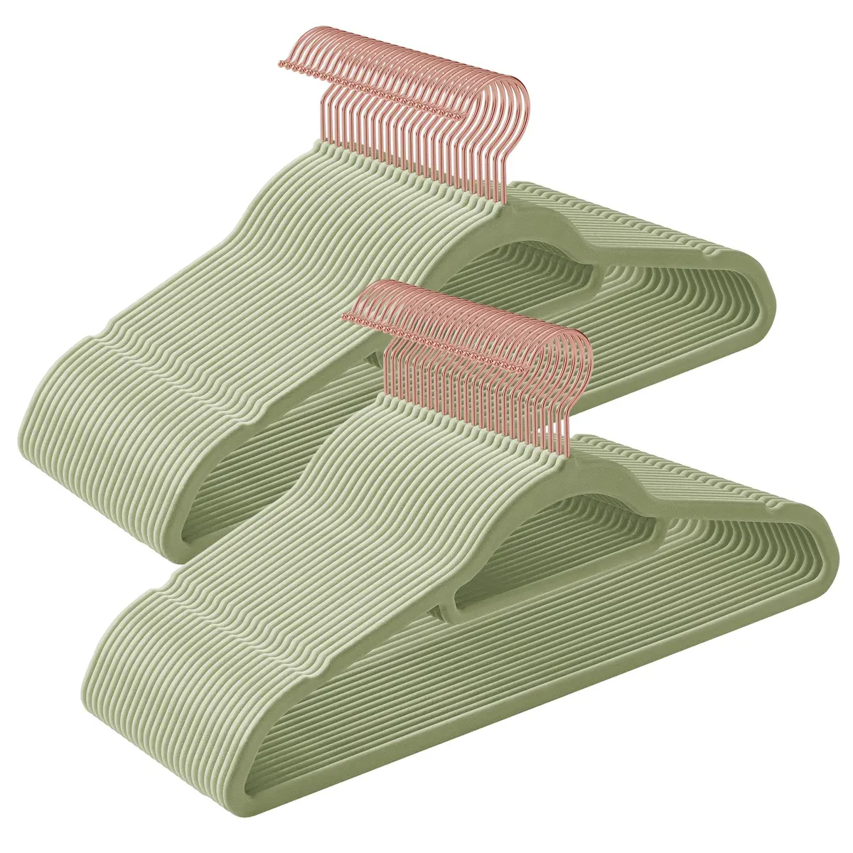 SONGMICS Cabides de Veludo, com 50 Unidades, Economiza Espaço | Cabides para Roupas e Casacos, com Barra para Gravata e Gancho Giratório 360°, BRCRF021GR50 - 1