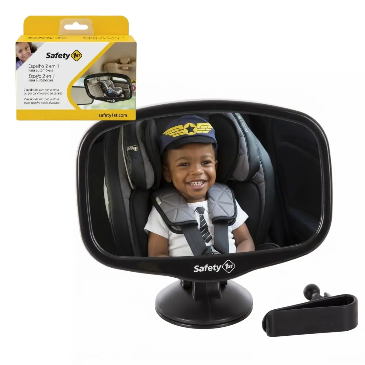 Espelho Retrovisor Infantil Bebê Criança Para Banco Traseiro Vidro Porta Dianteira Com Ventosa Espelho 2 em 1 Retrovisor 360 Ajustável Segurança dos Pais