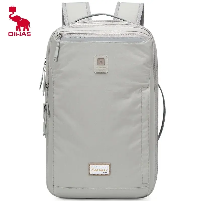 Mochila OIWAS de tecido impermeável expansível de grande capacidade com camada de proteção para notebook e identificação reflexiva - 1