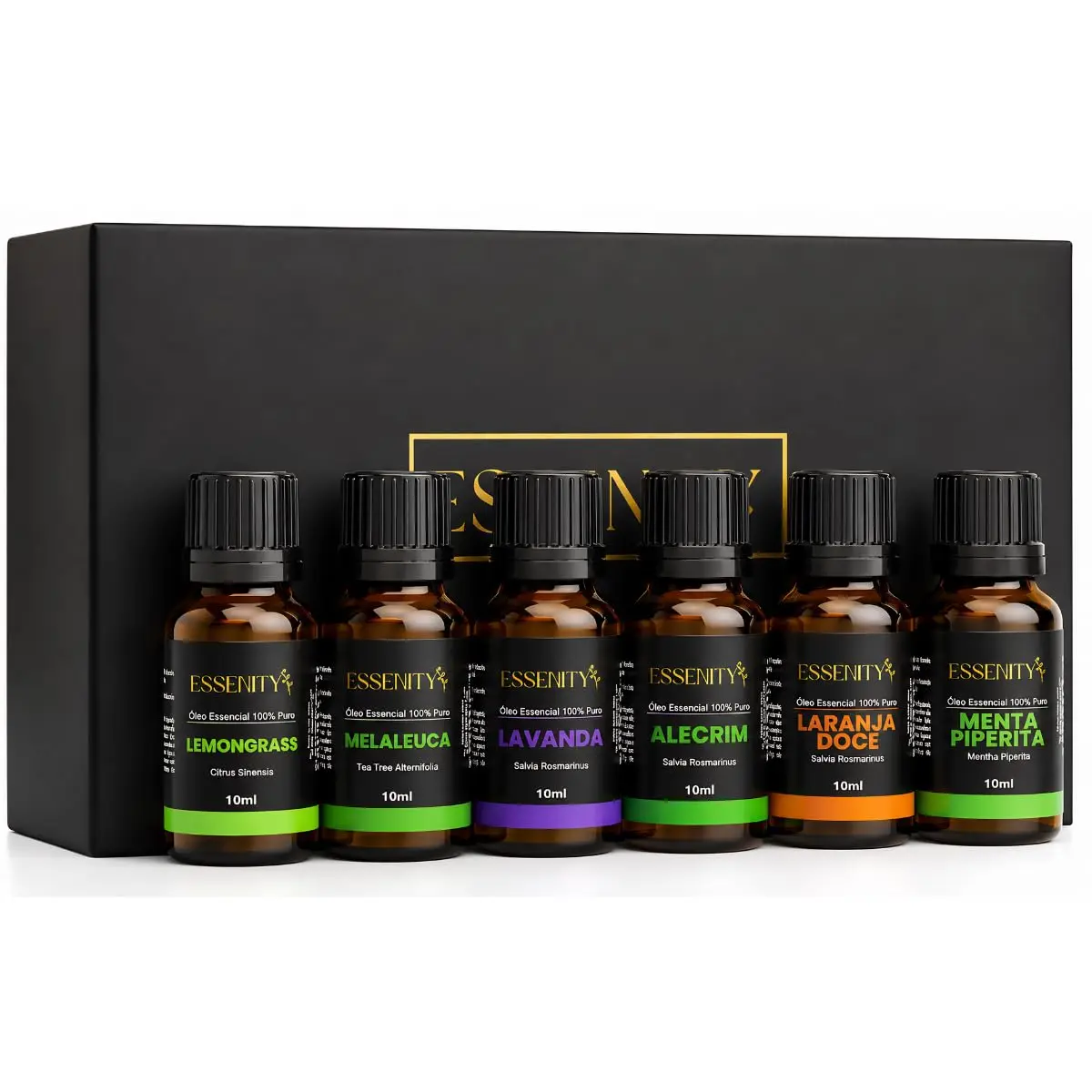 Kit Aromaterapia Completo 6 Óleos Essenciais 100% Puros - Alecrim, Lavanda, Laranja Doce, Melaleuca, Menta Piperita, Lemongrass - Relaxamento, Energia, Cuidados com a Pele e Alívio Respiratório - Vegano, Cruelty-Free, Ideal para Aromaterapia e Massagem - - 1