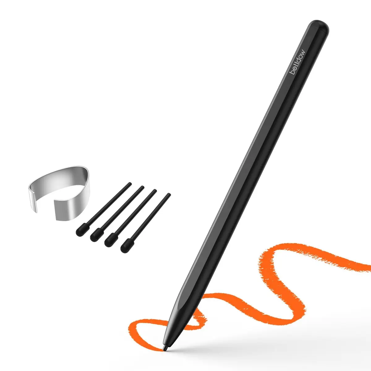 Bettdow Caneta Stylus para Samsung Galaxy Tab S10 Ultra/S10/S9FE+/S9FE/S9/S8/S7 FE/S7/S6 Lite, substituta da S Pen, 4096 níveis de sensibilidade à pressão com clipe e 5 pontas, sem Bluetooth