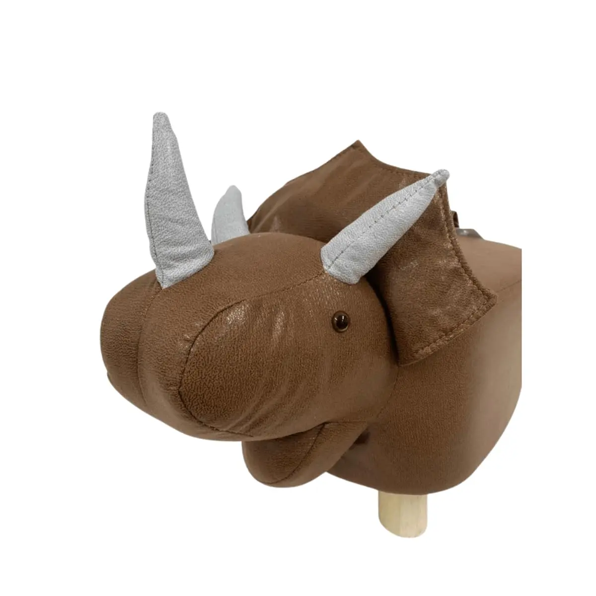 Puff Infantil de Animais com Pés de Madeira – Banqueta Decorativa para Quarto de Bebê e Brinquedoteca (Dinossauro)