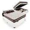 Cama Box Baú Casal + Colchão De Molas Prime Colchões Classic Superlastic 138x188x64 Branco - 1
