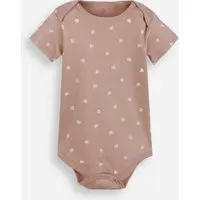 body infantil de algodão manga curta estampado marrom