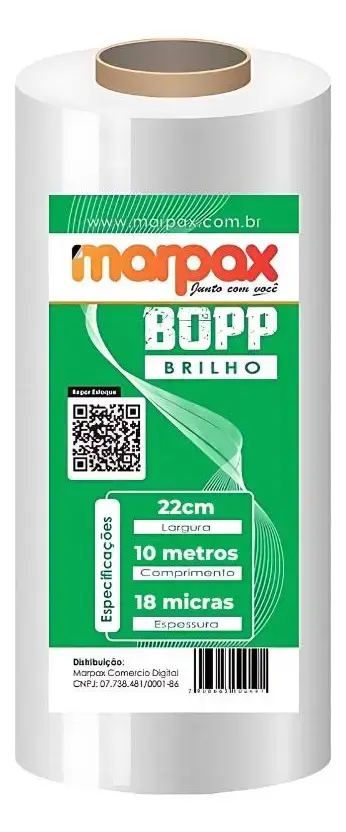Bopp Brilho Para Laminação Bobina A4 22cmx10m Marpax 1un