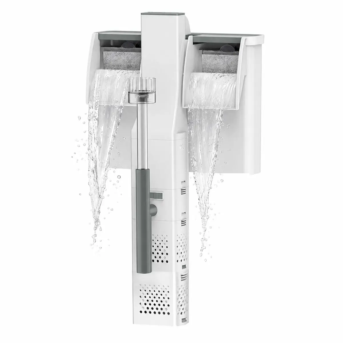 Filtro Aquario Hang On Cascata 5w 500l/h Silencioso com Filtragem Tripla Oil Film Skimmer Filtro para Aquário De Fluxo Ajustável, Adequado para Água Salgada E Água Doce de até 60 Centimeters (220V)